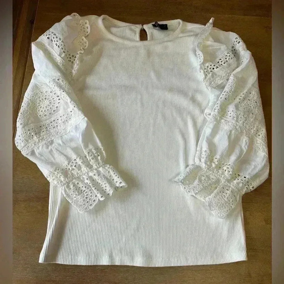 J Crew Ruffle Eyelet Top - Picture 3 of 10